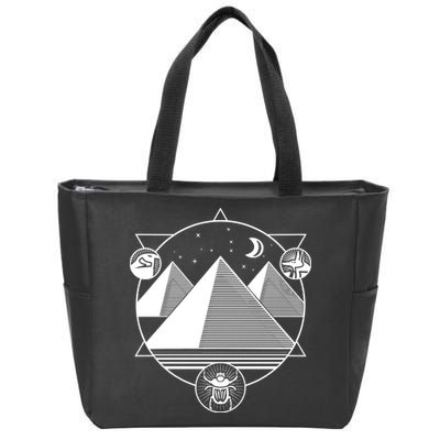 Egyptian Pyramids Emblem Zip Tote Bag