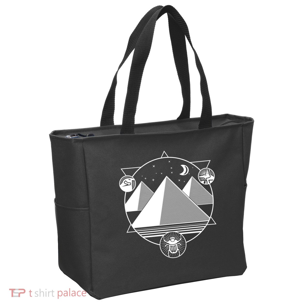 Egyptian Pyramids Emblem Zip Tote Bag