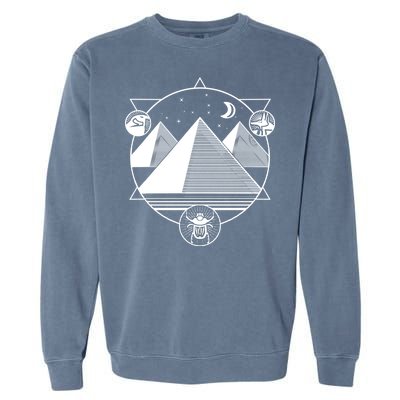 Egyptian Pyramids Emblem Garment-Dyed Sweatshirt