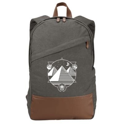 Egyptian Pyramids Emblem Cotton Canvas Backpack