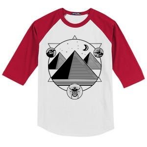 Egyptian Pyramids Emblem Kids Colorblock Raglan Jersey