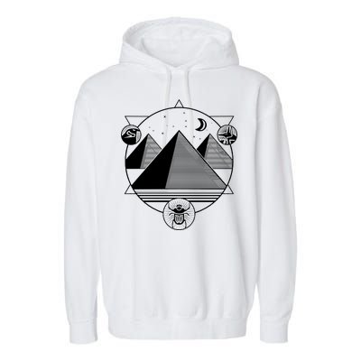 Egyptian Pyramids Emblem Garment-Dyed Fleece Hoodie