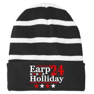 Earp Holliday 2024 Political Parody Striped Beanie with Solid Band