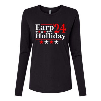 Earp Holliday 2024 Political Parody Womens Cotton Relaxed Long Sleeve T-Shirt