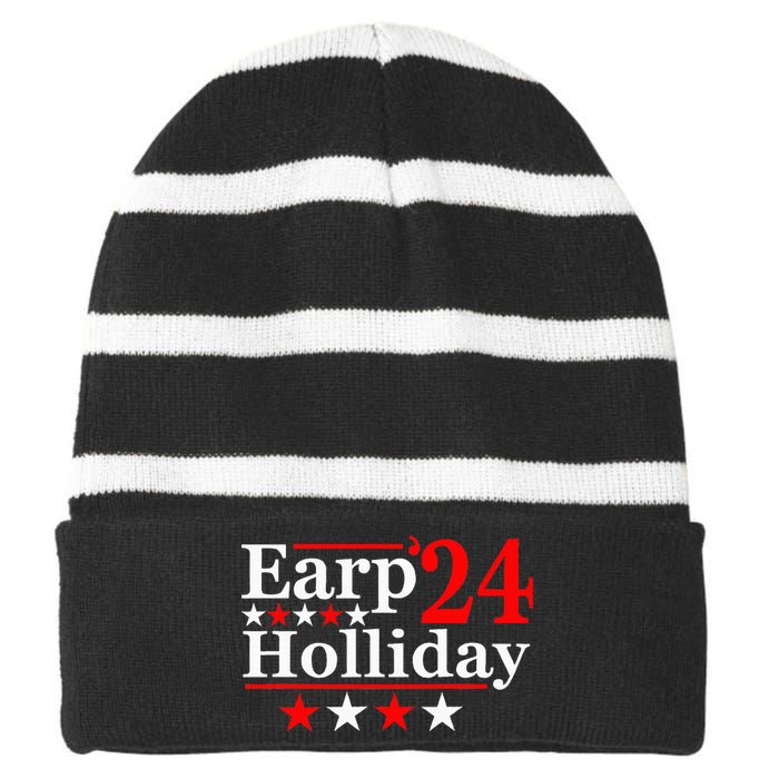 Earp Holliday 2024 Political Parody Striped Beanie with Solid Band