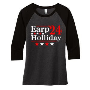 Earp Holliday 2024 Political Parody Women's Tri-Blend 3/4-Sleeve Raglan Shirt