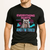 Everything Hurts And I’M Tired Funny Raccoon Meme Gym Cover Cooling Performance Crew T-Shirt