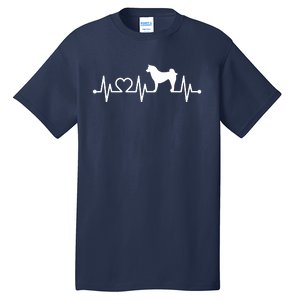 ECG Heartbeat Akita Inu Ken Pulse Japanese Dog Owner Tall T-Shirt