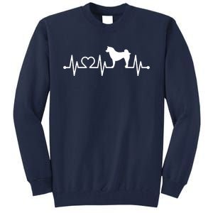 ECG Heartbeat Akita Inu Ken Pulse Japanese Dog Owner Tall Sweatshirt