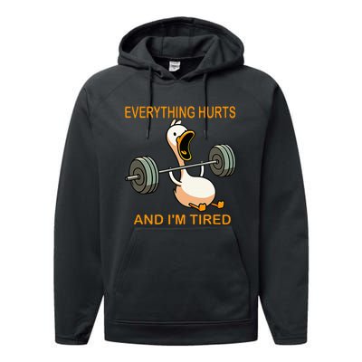 Everything Hurts And IM Tired Duck Performance Fleece Hoodie