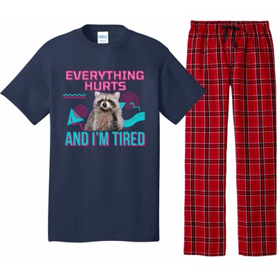 Everything Hurts And I’M Tired Funny Raccoon Meme Gym Cover Pajama Set