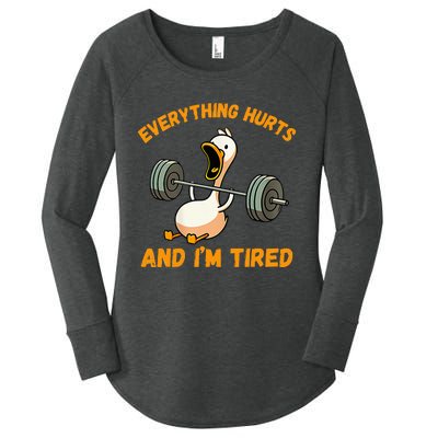 Everything Hurts And IM Tired Duck Women's Perfect Tri Tunic Long Sleeve Shirt