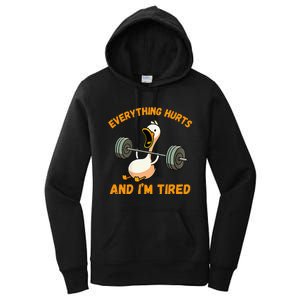 Everything Hurts And IM Tired Duck Women's Pullover Hoodie