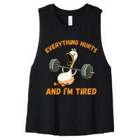 Everything Hurts And IM Tired Duck Women's Racerback Cropped Tank