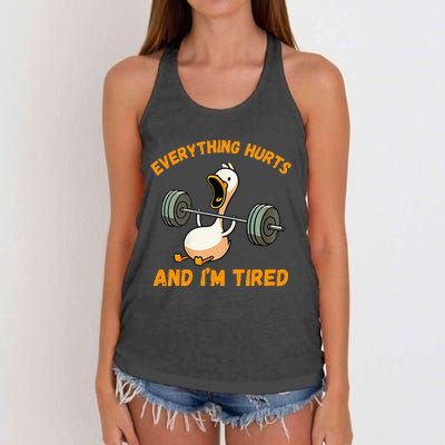 Everything Hurts And IM Tired Duck Women's Knotted Racerback Tank