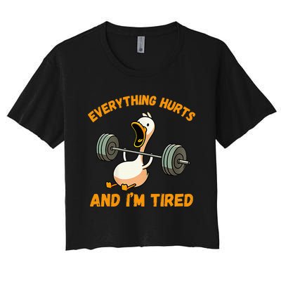 Everything Hurts And IM Tired Duck Women's Crop Top Tee