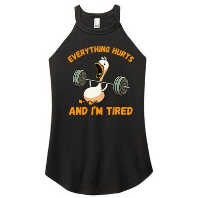 Everything Hurts And IM Tired Duck Women's Perfect Tri Rocker Tank