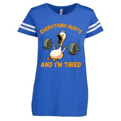 Everything Hurts And IM Tired Duck Enza Ladies Jersey Football T-Shirt