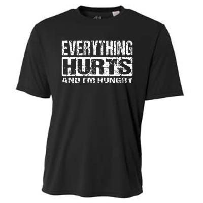 Everything Hurts And IM Hungry Funny Workout Joke Cooling Performance Crew T-Shirt