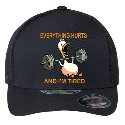 Everything Hurts And Im Tired Duck Flexfit Unipanel Trucker Cap