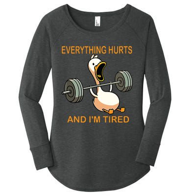 Everything Hurts And Im Tired Duck Women's Perfect Tri Tunic Long Sleeve Shirt