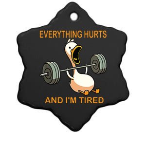 Everything Hurts And Im Tired Duck Ceramic Star Ornament