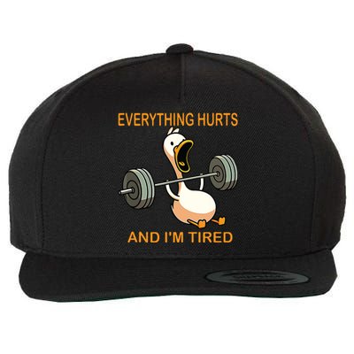 Everything Hurts And Im Tired Duck Wool Snapback Cap