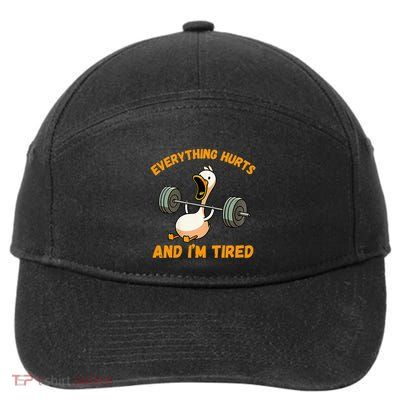 Everything Hurts And IM Tired Duck Funny 7-Panel Snapback Hat