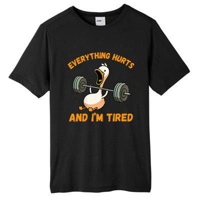 Everything Hurts And IM Tired Duck Funny Tall Fusion ChromaSoft Performance T-Shirt