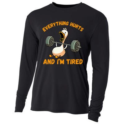 Everything Hurts And IM Tired Duck Funny Cooling Performance Long Sleeve Crew