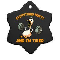 Everything Hurts And IM Tired Duck Funny Ceramic Star Ornament