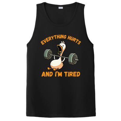 Everything Hurts And IM Tired Duck Funny PosiCharge Competitor Tank