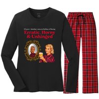 Erratic Horny And Unhinged Women's Long Sleeve Flannel Pajama Set 