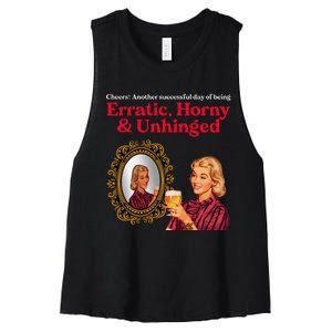 Erratic Horny And Unhinged Women's Racerback Cropped Tank