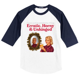 Erratic Horny And Unhinged Baseball Sleeve Shirt