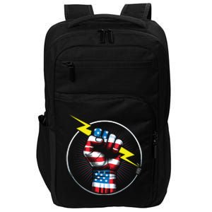 Electrician Hero American Flag Electrical Worker For Impact Tech Backpack