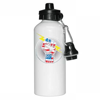 Electrician Hero American Flag Electrical Worker For Aluminum Water Bottle 