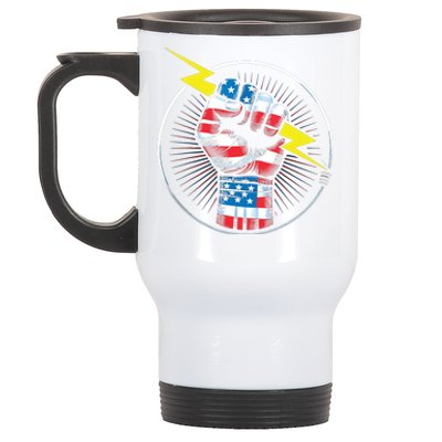 Electrician Hero American Flag Electrical Worker For Stainless Steel Travel Mug