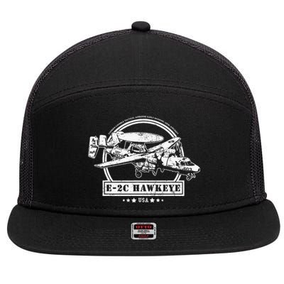 E2 Hawkeye Aircraft 7 Panel Mesh Trucker Snapback Hat