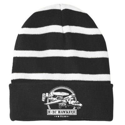 E2 Hawkeye Aircraft Striped Beanie with Solid Band