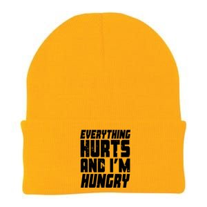 Everything Hurts And Im Hungry Funny Knit Cap Winter Beanie