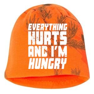 Everything Hurts And Im Hungry Funny Kati - Camo Knit Beanie