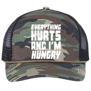 Everything Hurts And Im Hungry Funny Retro Rope Trucker Hat Cap