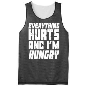 Everything Hurts And Im Hungry Funny Mesh Reversible Basketball Jersey Tank