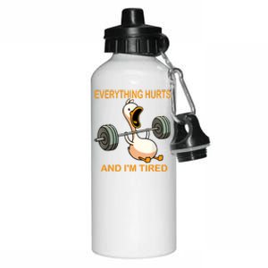 Everything Hurts And IM Tired Duck Aluminum Water Bottle