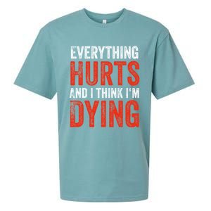 Everything Hurts And I Think I'm Dying Gift Funny Gym Gift Sueded Cloud Jersey T-Shirt