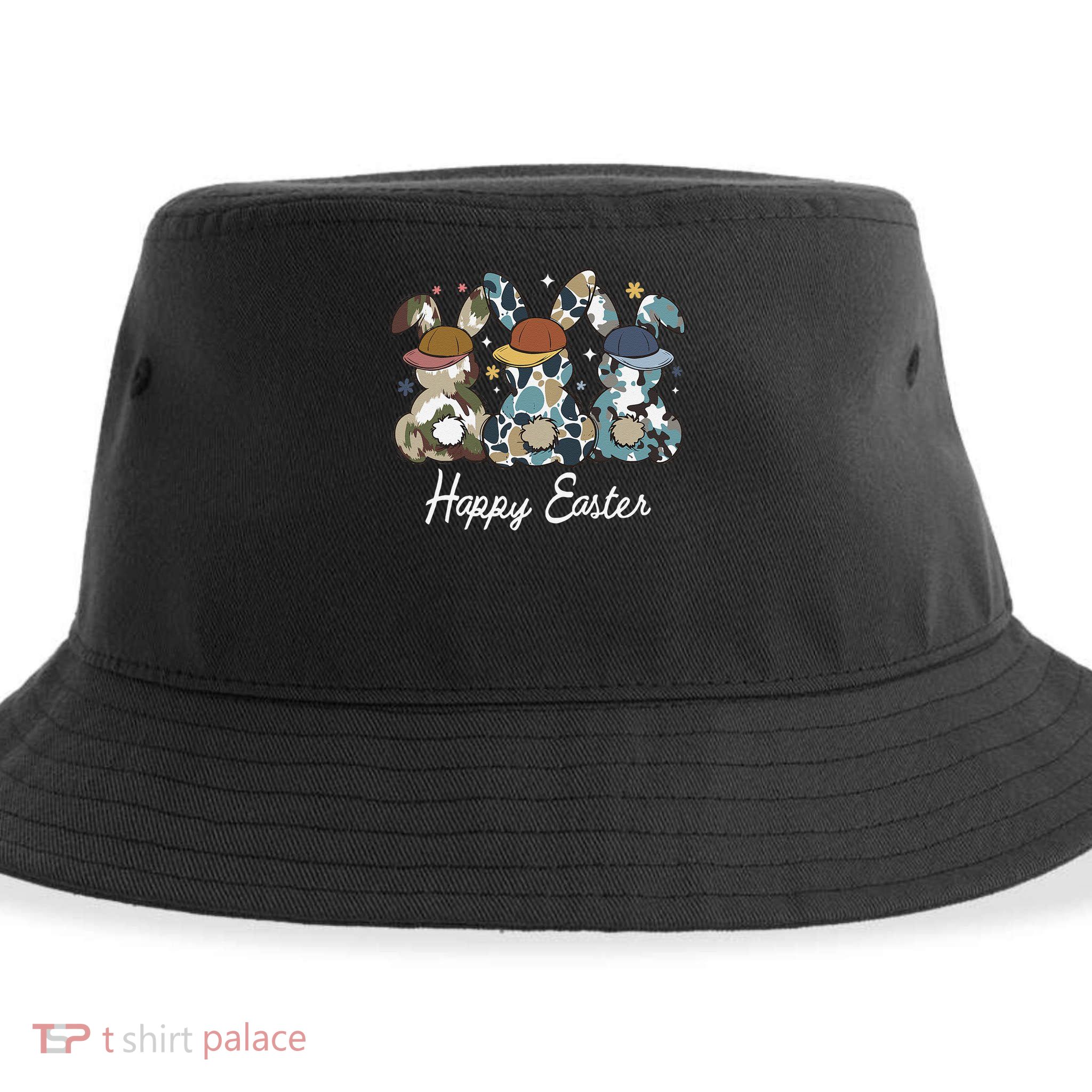 Egg Hunter Bunny Camo Hunter Bunny Happy Easter Sustainable Bucket Hat