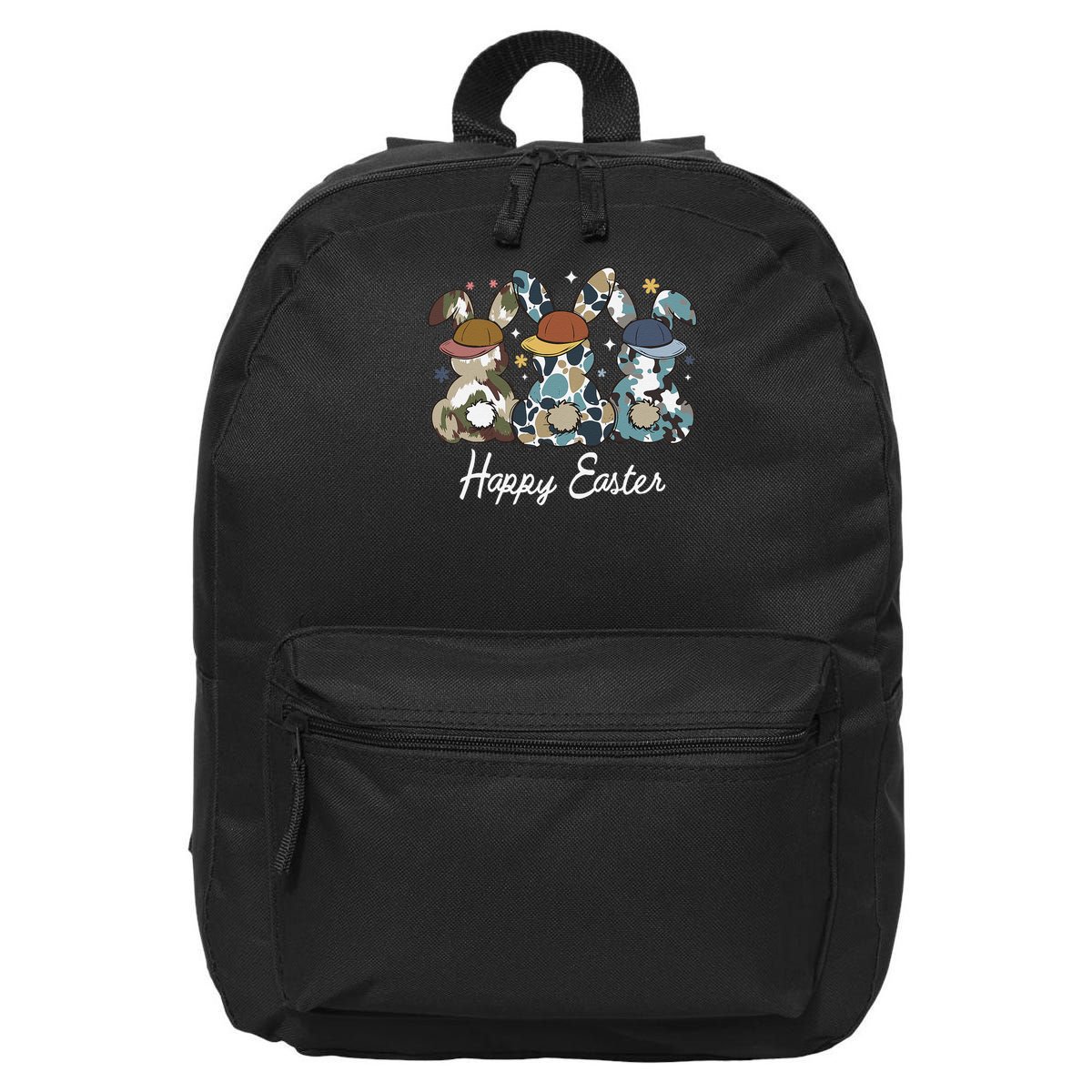 Egg Hunter Bunny Camo Hunter Bunny Happy Easter 16 in Basic Backpack
