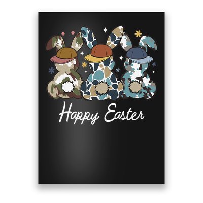 Egg Hunter Bunny Camo Hunter Bunny Happy Easter Poster