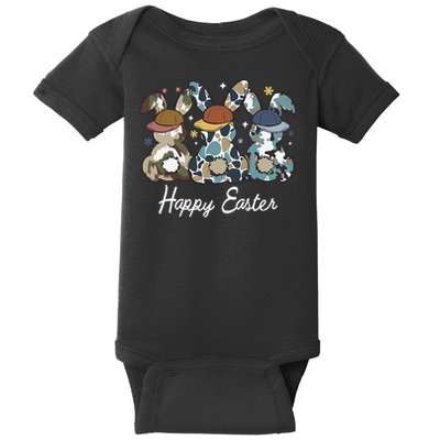 Egg Hunter Bunny Camo Hunter Bunny Happy Easter Baby Bodysuit